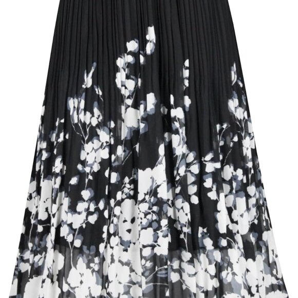 Women's Chiffon Pleated Skirts Elastic High Waist A-line Midi Skirts for Casual - Picture 1 of 4